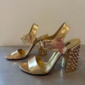 Dolce & Gabbana Gold Leather Heels